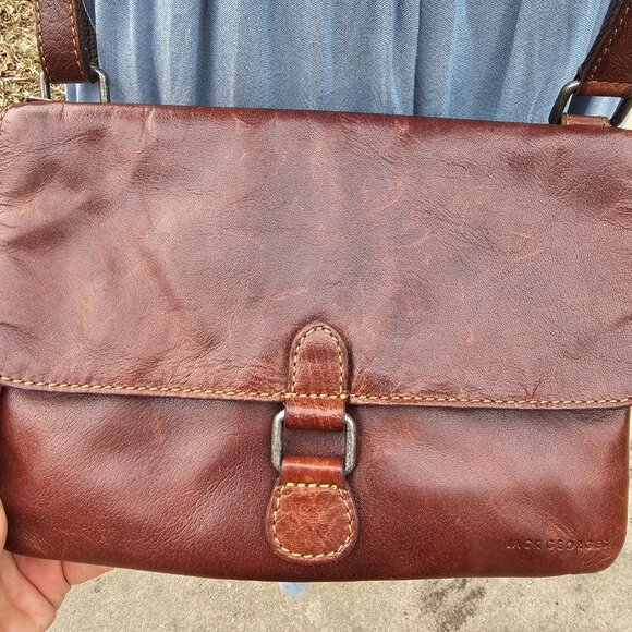 Jack Georges Voyager Small Crossbody Leather Bag Wallet, Pre-owned - Picture 6 of 11